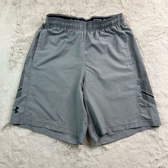 Under Armour Heat Gear Gym Shorts Mens Small Loose Fit Elastic Waist Pockets - Picture 1 of 9
